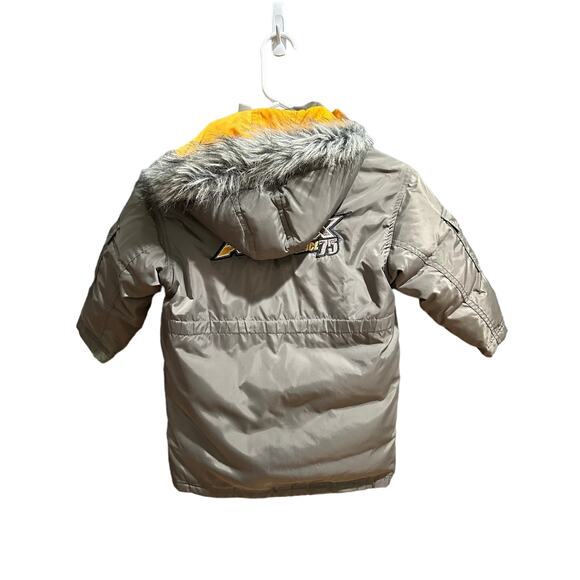 Avirex Tactical Systems Reversible Down Coat Yellow Grey Zip Size 3T - Picture 3 of 11